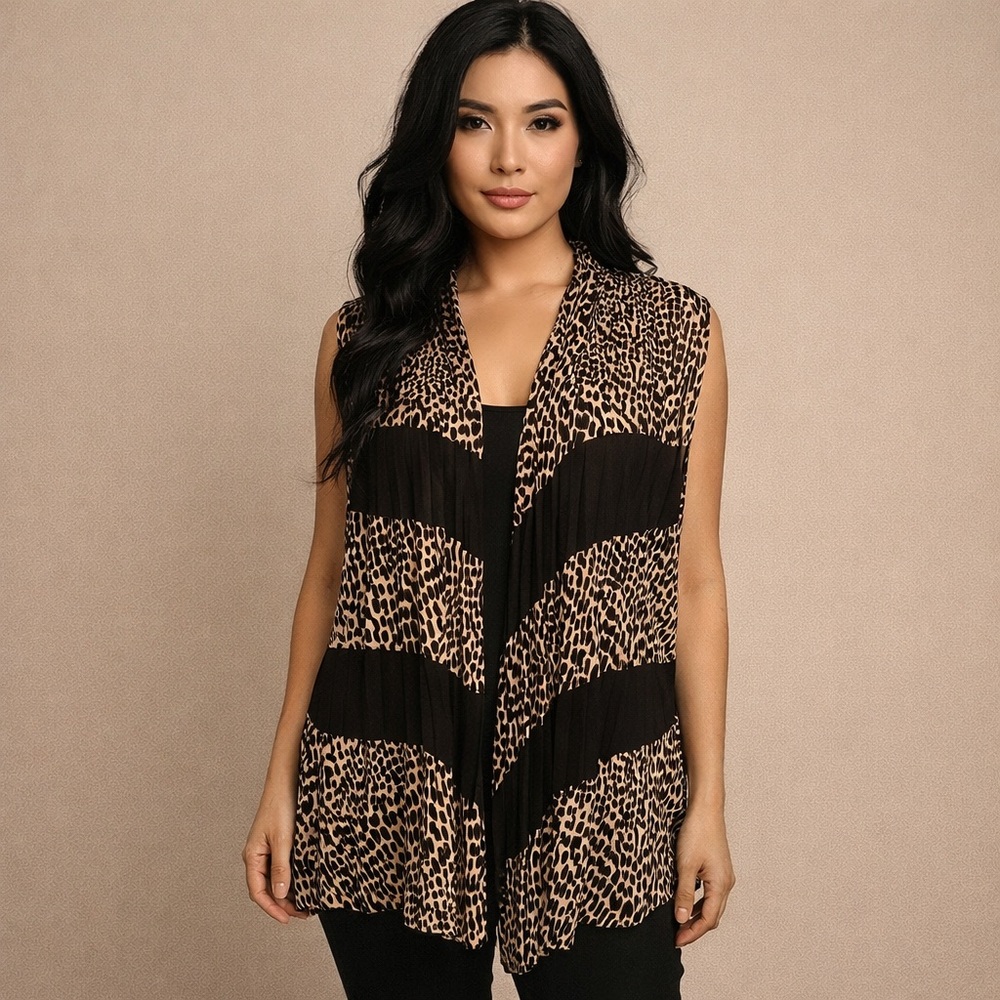 Chico’s Travelers Sleeveless Kimono Cardigan Small